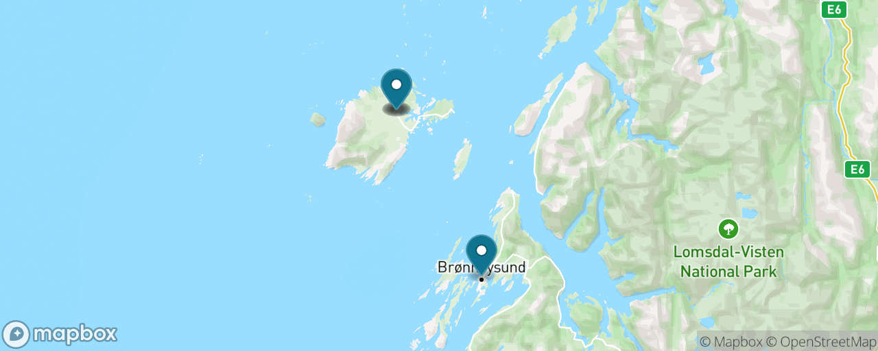 Map of the stops on “Vega Archipelago — UNESCO Islands”