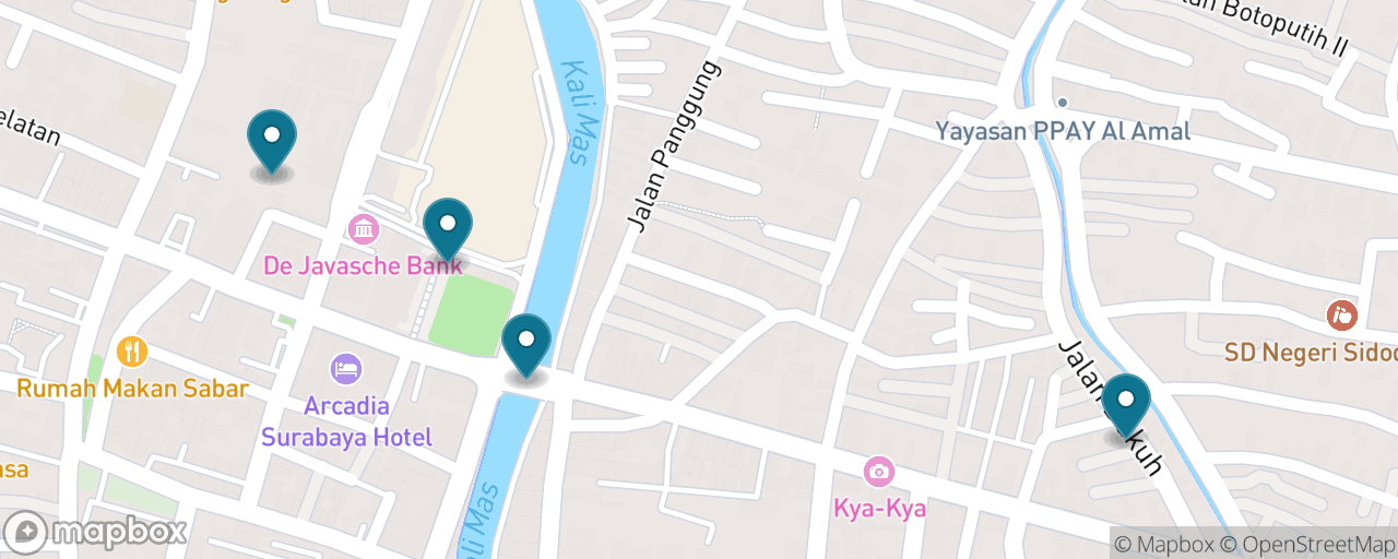 Map of the stops on “Kota Lama: Surabaya's European Quarter on Foot”