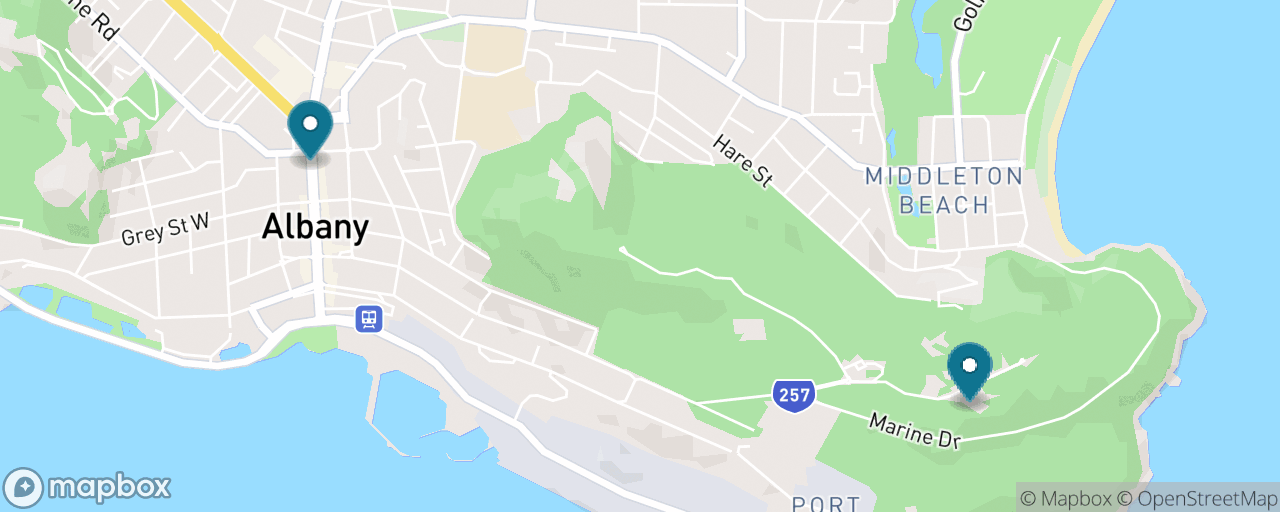 Map of the stops on “Albany in a Nutshell: Short-Call Highlights”
