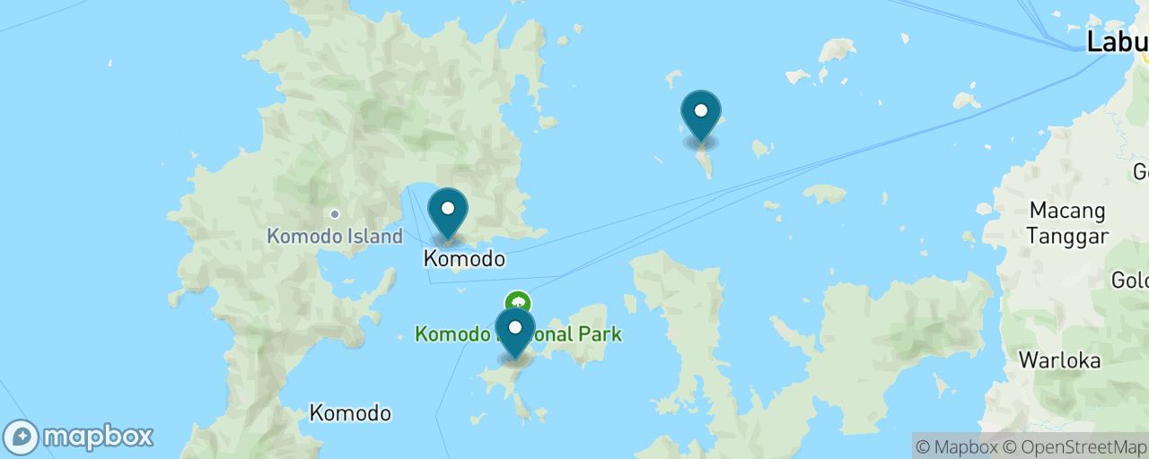 Map of the stops on “Padar Sunrise & Pink Beach”