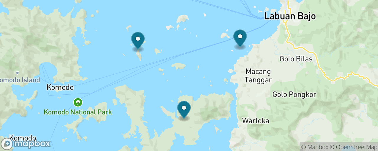 Map of the stops on “Rinca Dragons the Easy Way”