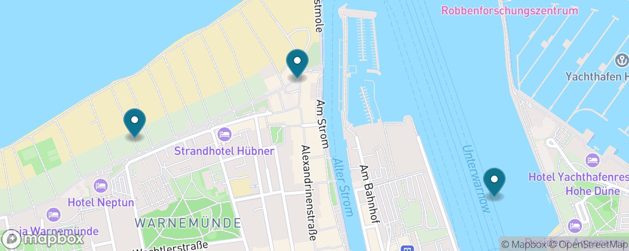 Map of the stops on “The Warnemünde Village Classic”