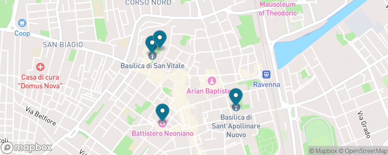 Map of the stops on “The Byzantine Mosaic Essentials”