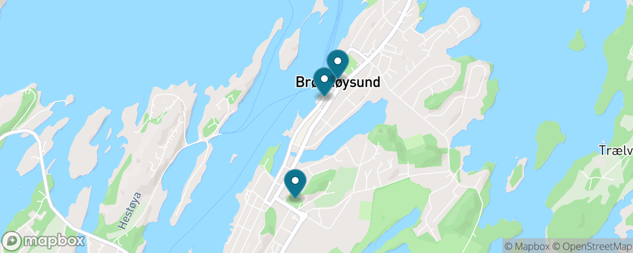 Map of the stops on “Brønnøysund Town on Foot”