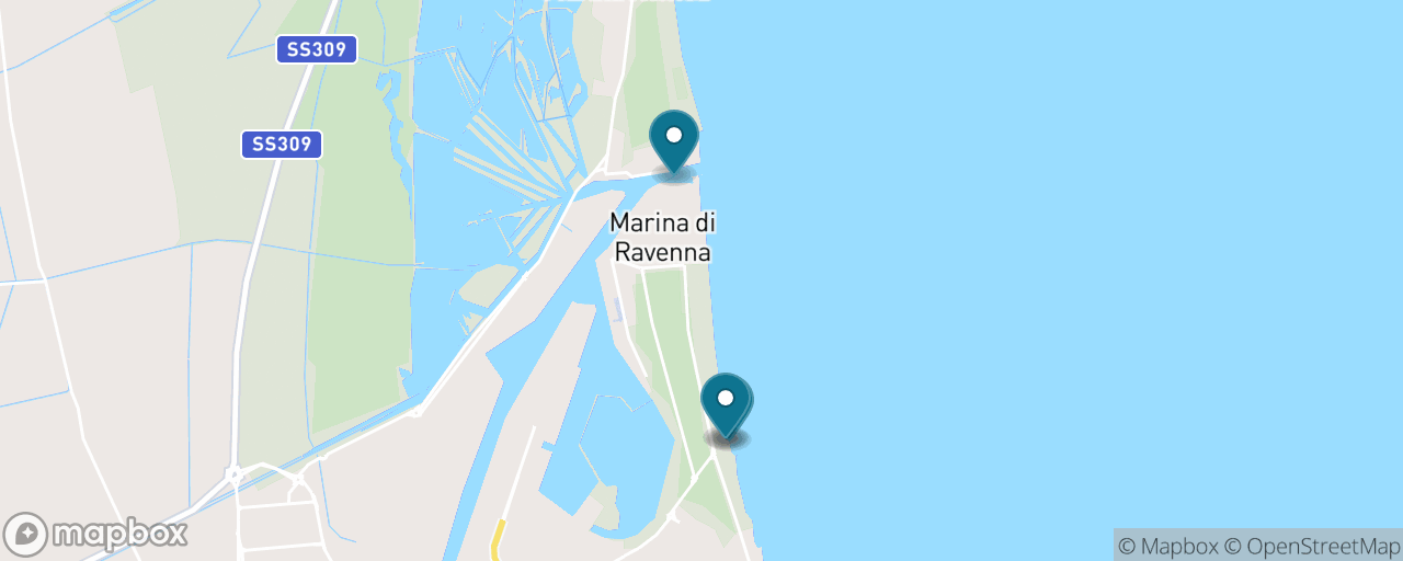 Map of the stops on “Beach Escape at Marina di Ravenna”