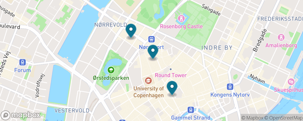 Map of the stops on “Smørrebrød & New Nordic Food Walk”