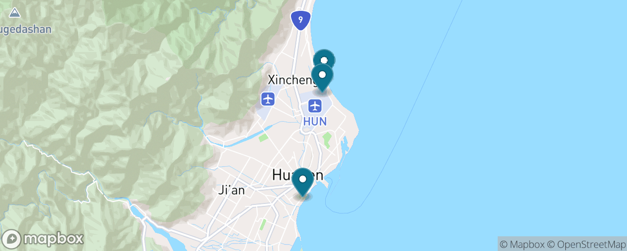Map of the stops on “Qixingtan and the Pacific Bike Path”