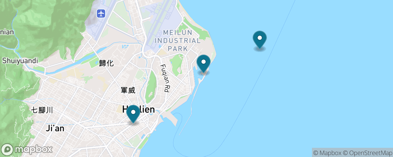 Map of the stops on “Whale and Dolphin Watching off Hualien”
