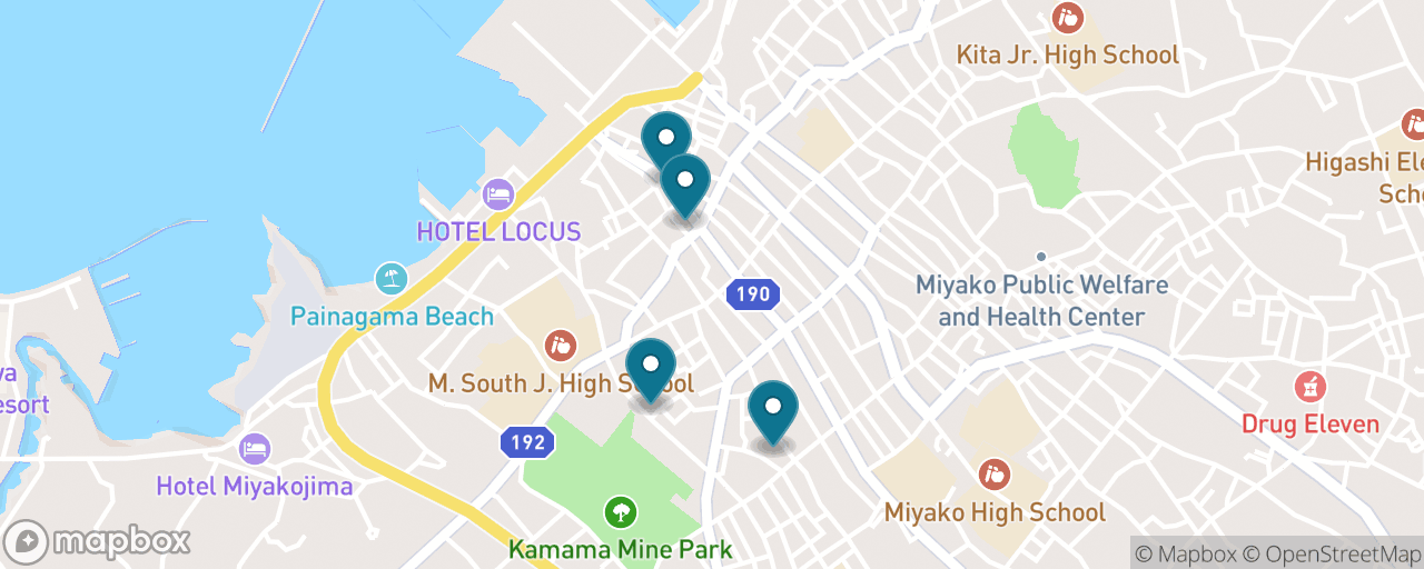 Map of the stops on “Hirara Town & Painagama Beach on Foot”
