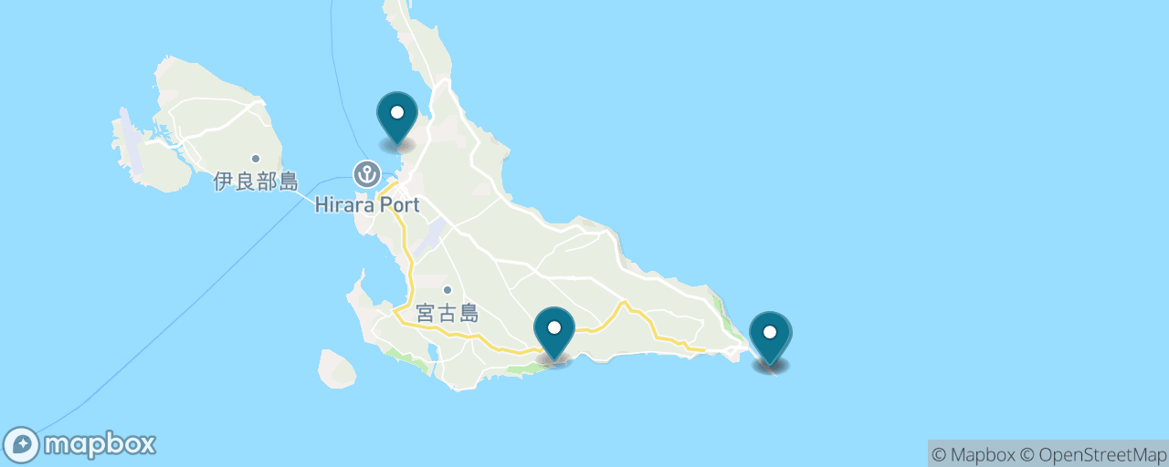 Map of the stops on “Higashi-Hennazaki Cape & the East Coast”