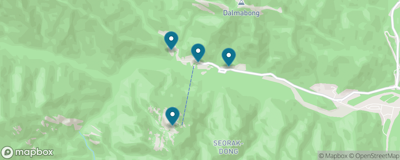 Map of the stops on “Seoraksan Cable Car and Sinheungsa”