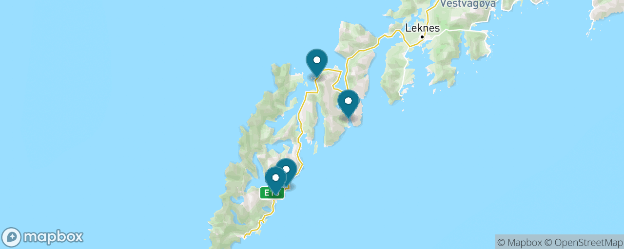 Map of the stops on “Reine & the Southern Fishing Villages”