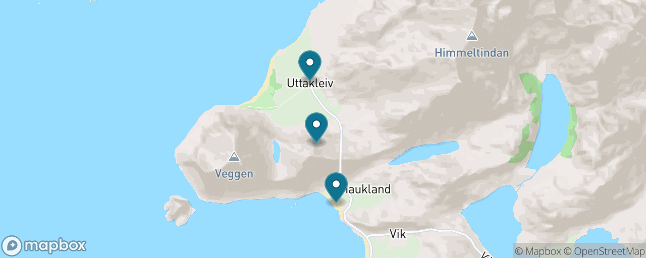 Map of the stops on “Haukland & Uttakleiv Beaches”