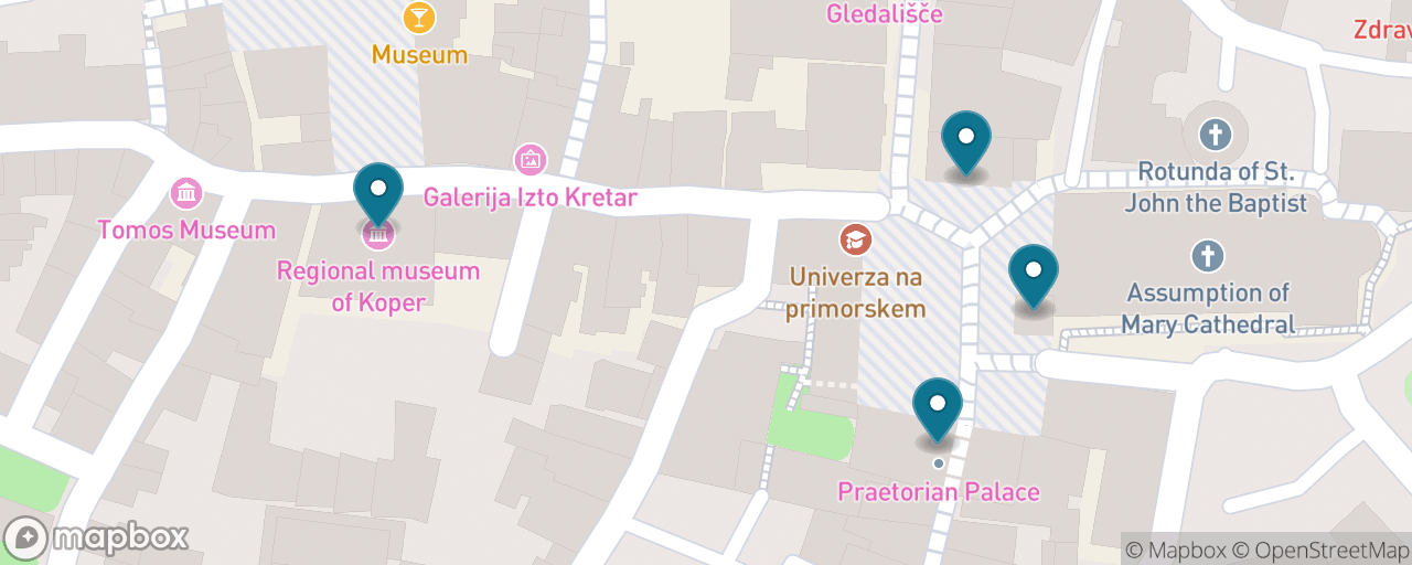 Map of the stops on “Bell Tower, Palace and the Regional Museum”