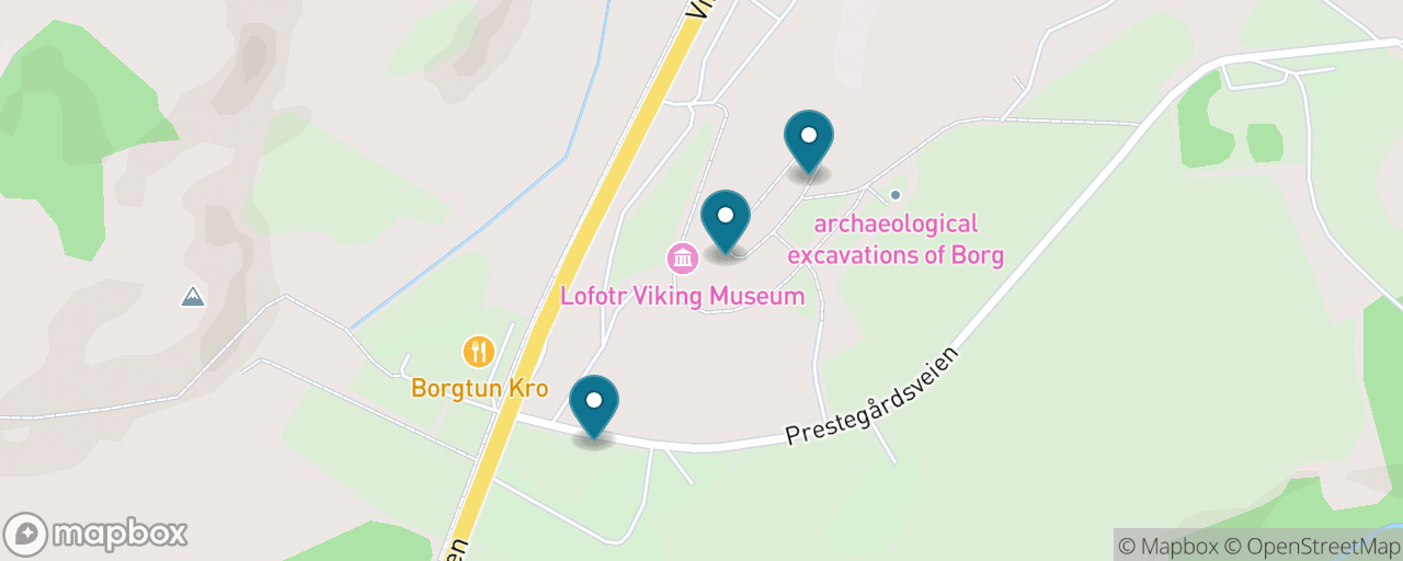 Map of the stops on “Lofotr Viking Museum at Borg”
