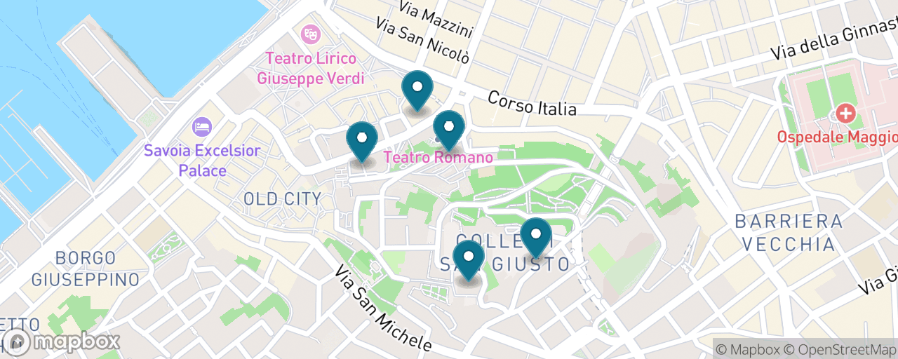 Map of the stops on “The San Giusto Hill”