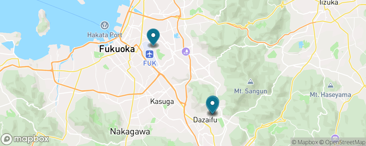 Map of the stops on “Dazaifu Tenmangu Shrine Day”