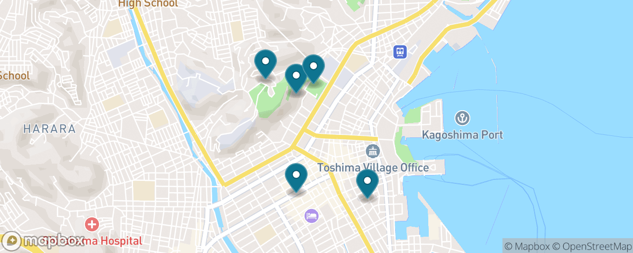 Map of the stops on “The Meiji Restoration History Walk”