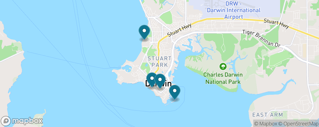 Map of the stops on “Waterfront & City Icons”