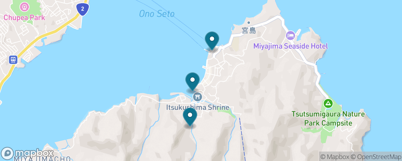 Map of the stops on “Miyajima & the Floating Torii”