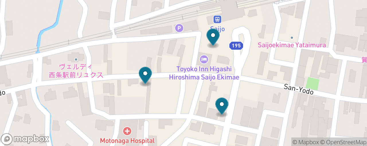 Map of the stops on “Saijo Sake Town Tasting”