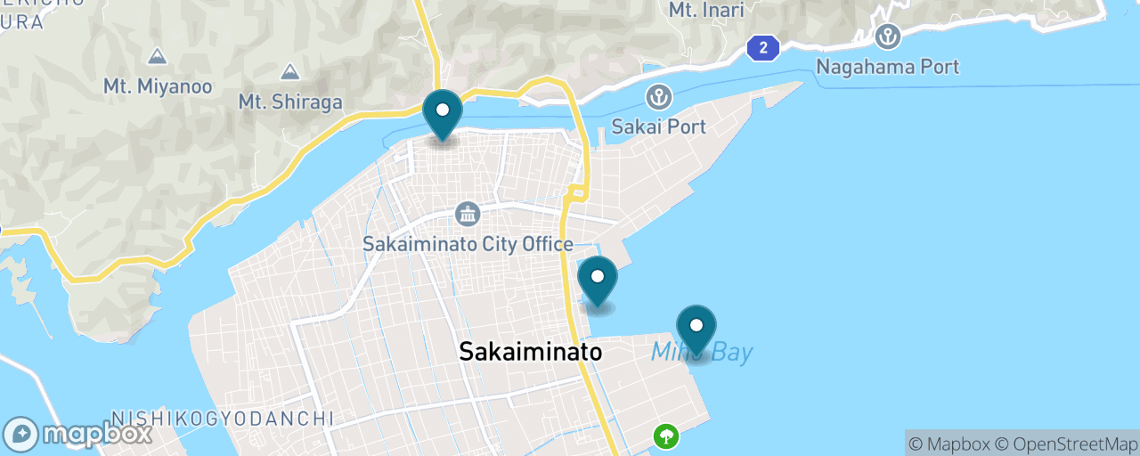Map of the stops on “The Free Yokai & Harbour Wander”