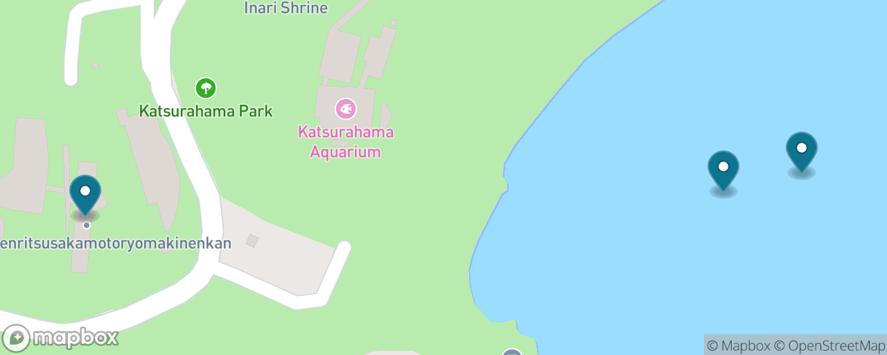 Map of the stops on “Katsurahama Coast: Ryoma, the Museum & a Retro Aquarium”