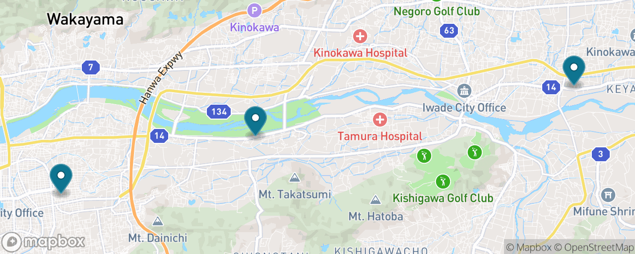 Map of the stops on “Cat Stationmaster: The Kishigawa Line Toy Trains”