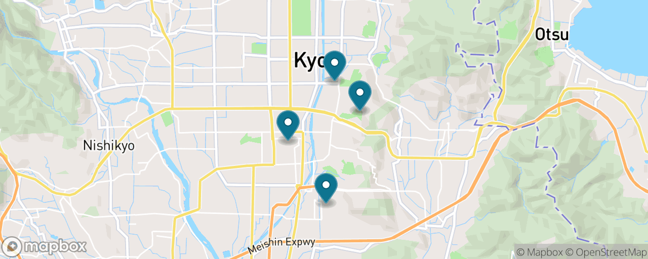 Map of the stops on “Kyoto All-Day: Fushimi Inari & Higashiyama”