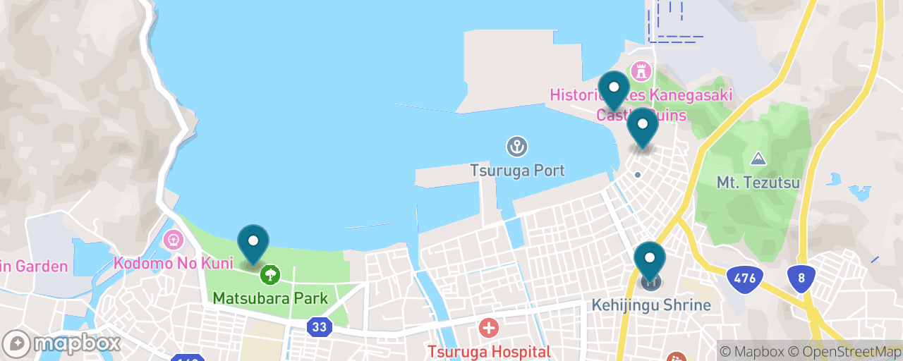 Map of the stops on “The Tsuruga Highlights Loop”