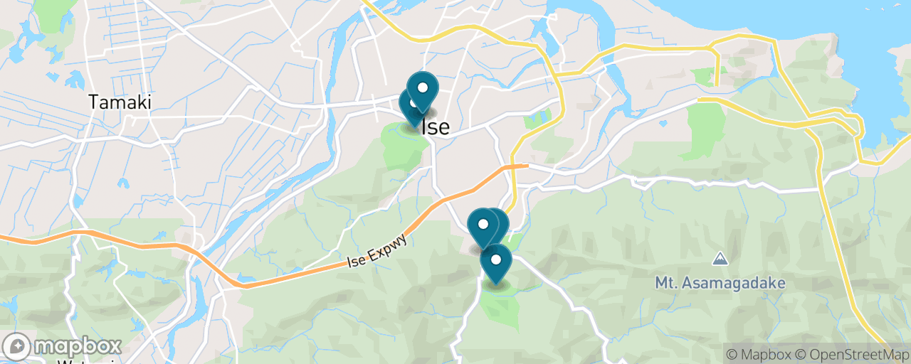 Map of the stops on “Ise Jingu Grand Pilgrimage by Train”
