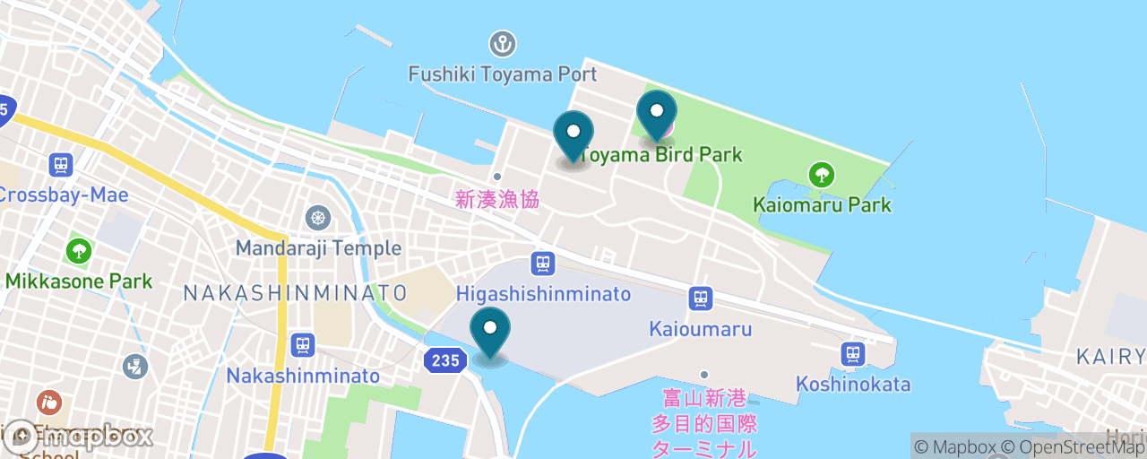 Map of the stops on “White Shrimp & the Kaiwomaru”