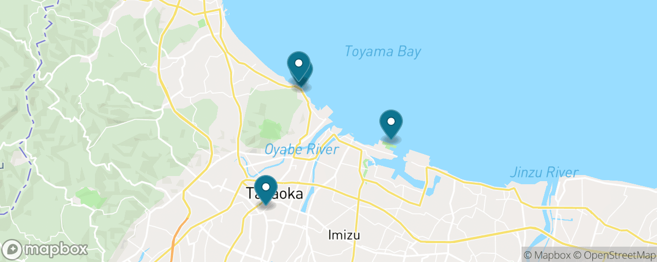 Map of the stops on “The Amaharashi Coast: Alps Over the Sea”