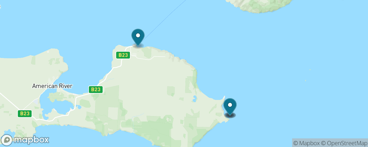 Map of the stops on “Penneshaw Heritage & Cape Willoughby Light”
