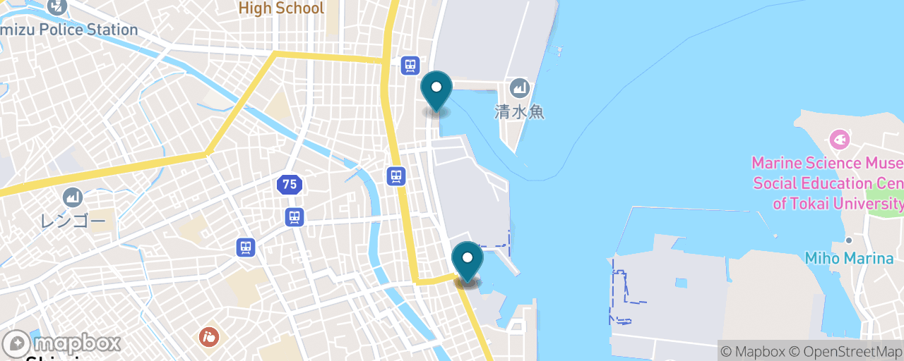 Map of the stops on “Sushi Alley & Suruga Bay by the Pier”