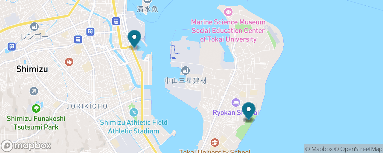 Map of the stops on “Miho no Matsubara Pine Grove Walk”