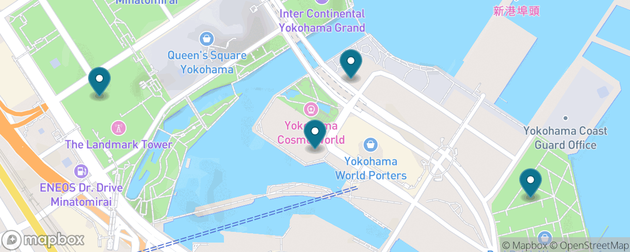 Map of the stops on “Minato Mirai: Skyline, Noodles & Red Brick”