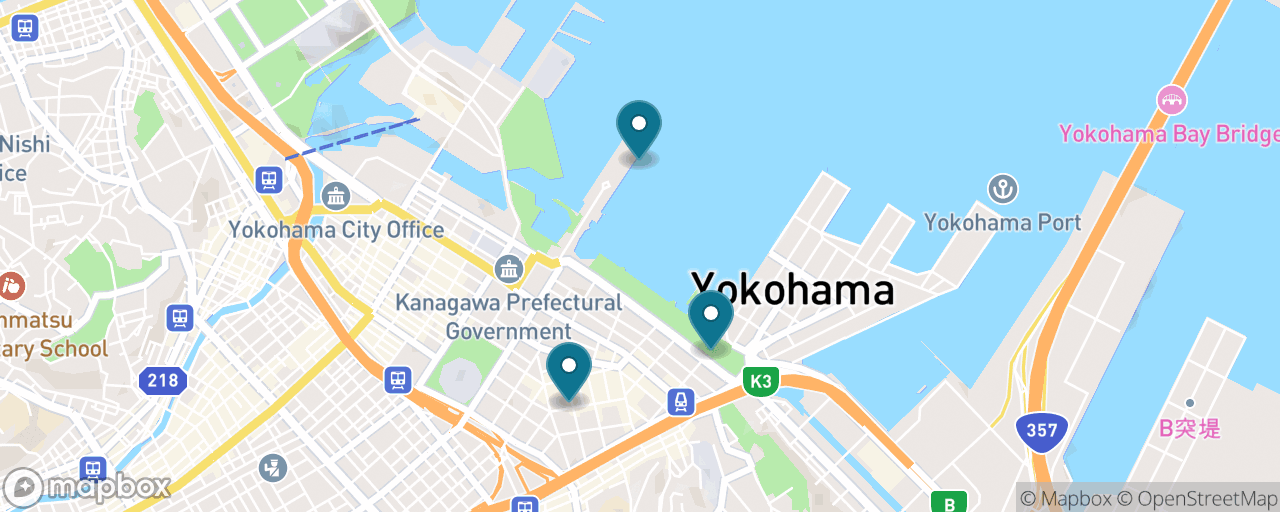 Map of the stops on “Chinatown & the Yamashita Park Waterfront”