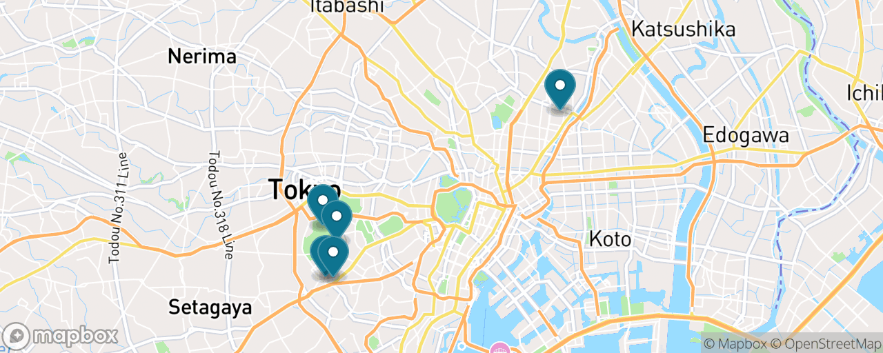 Map of the stops on “The Tokyo First-Timer”