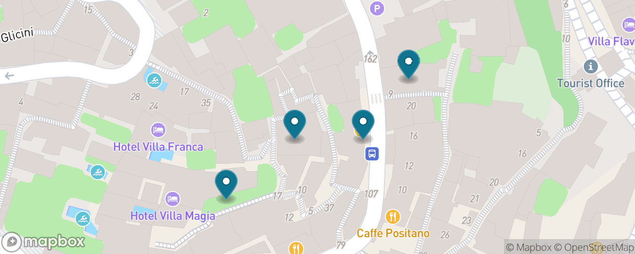 Map of the stops on “Positano by Ferry”