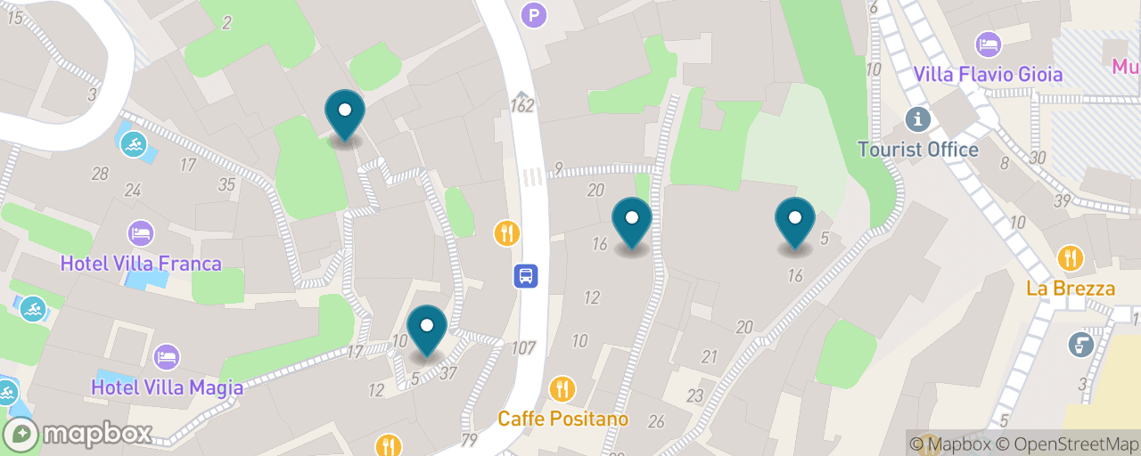 Map of the stops on “Positano by Sea, Beach and All”