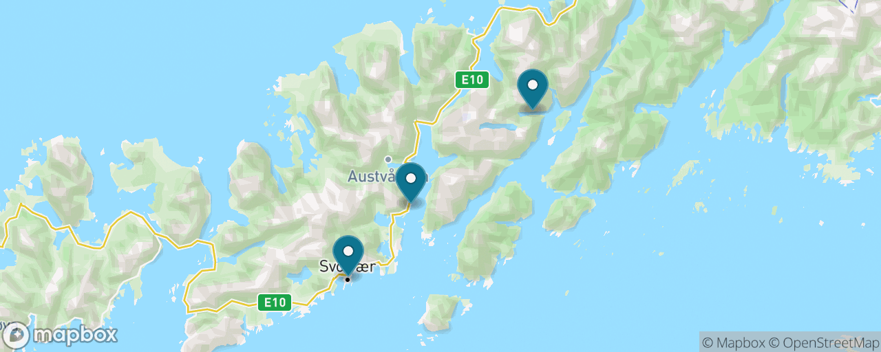 Map of the stops on “Trollfjord & Sea-Eagle Safari”
