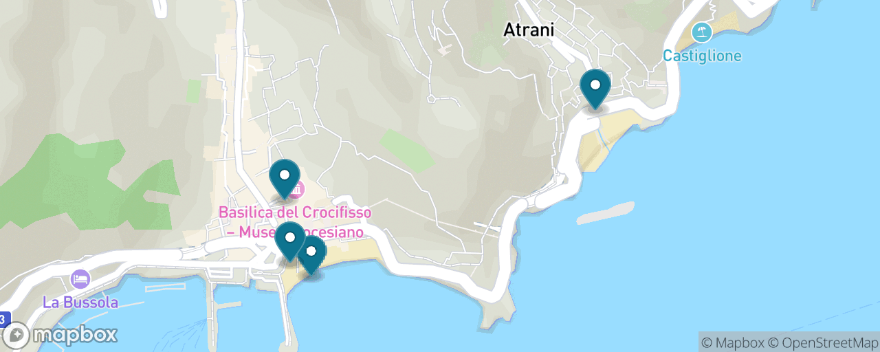 Map of the stops on “Amalfi for Free”
