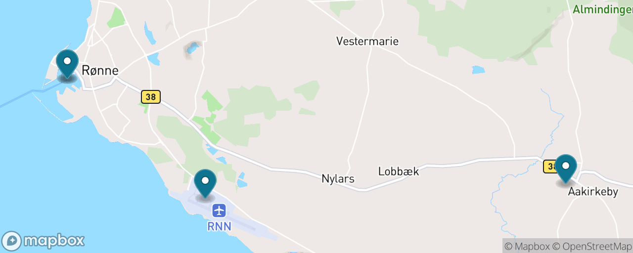 Map of the stops on “Bornholm by E-bike: Coast & Round Church”