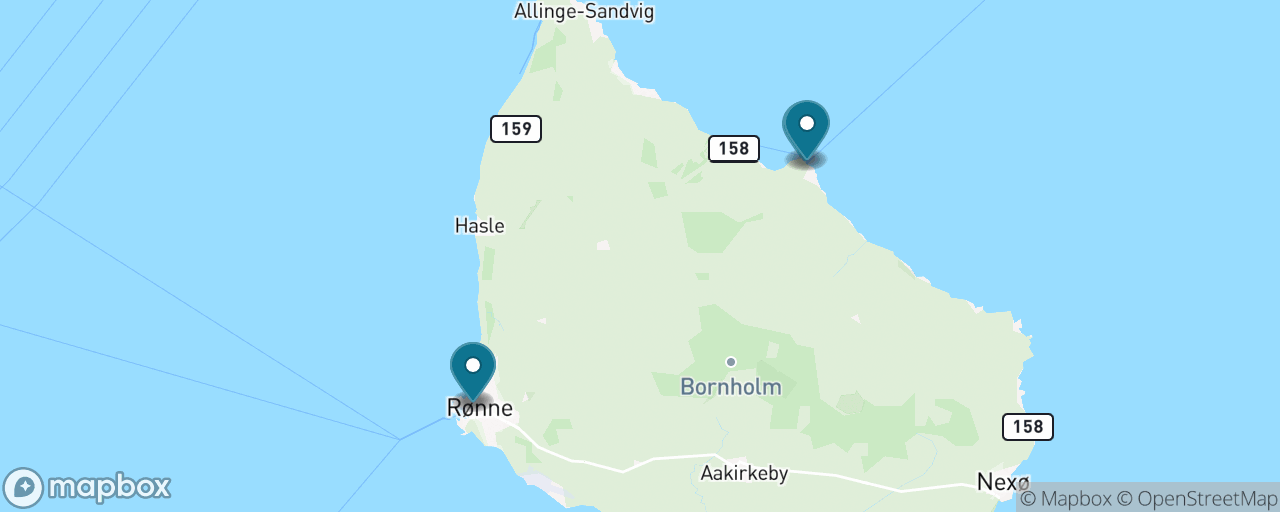 Map of the stops on “Gudhjem Smokehouse Feast”