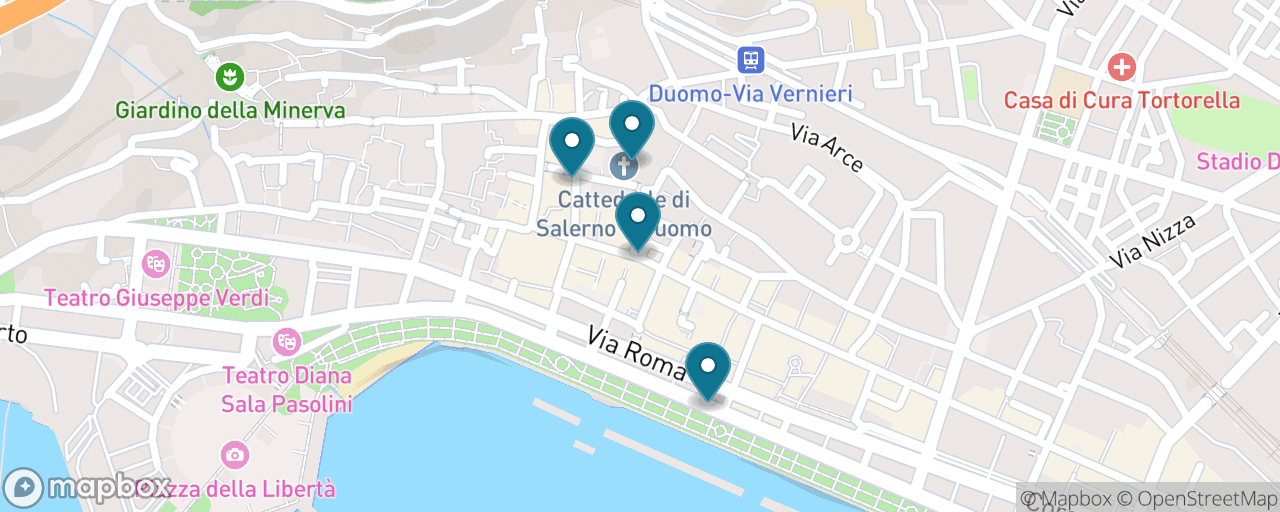 Map of the stops on “Salerno Old Town, For Free”