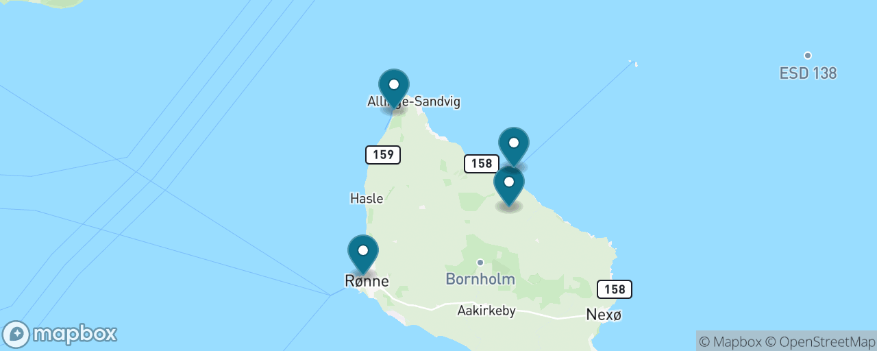 Map of the stops on “Best of Bornholm by Rental Car”