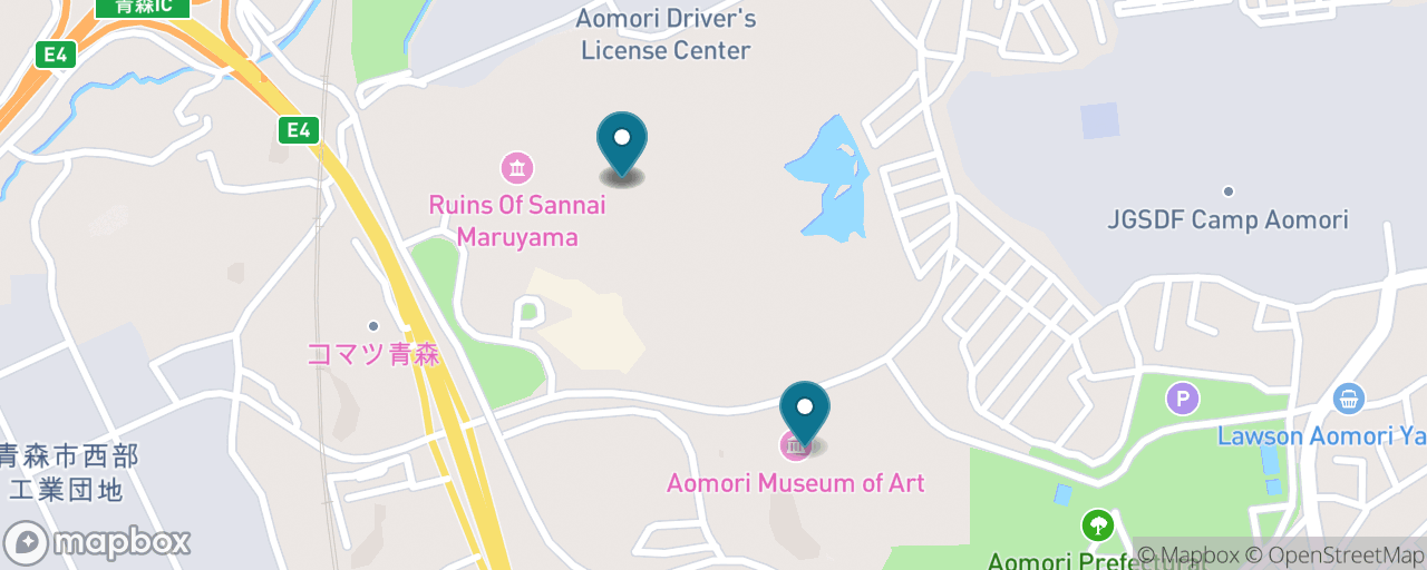Map of the stops on “Jomon Village & Aomori's Modern Art”