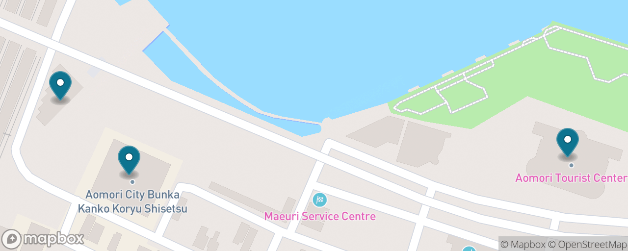 Map of the stops on “Aomori's Waterfront Icons in Half a Day”