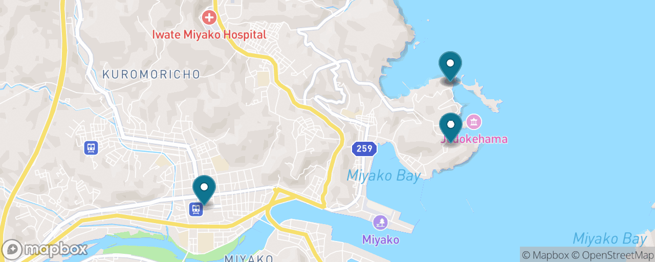 Map of the stops on “The Jodogahama Classic”